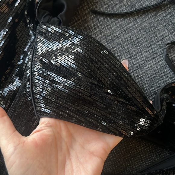 NWOT Michael Costello x Revolve Adrianna Black Sequin Mini Dress - Picture 4 of 9